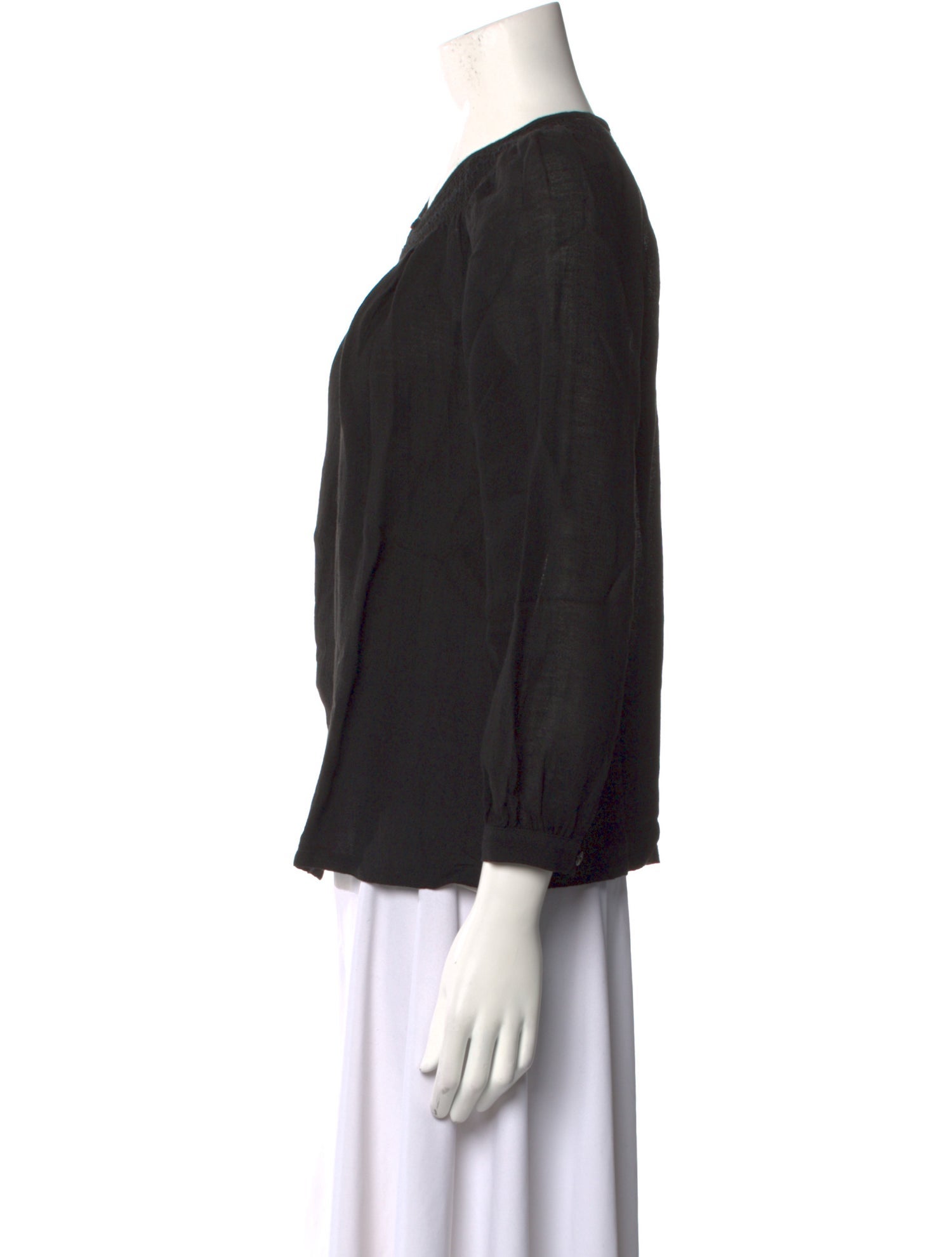 A.P.C. Crew Neck Three-Quarter Sleeve Blouse